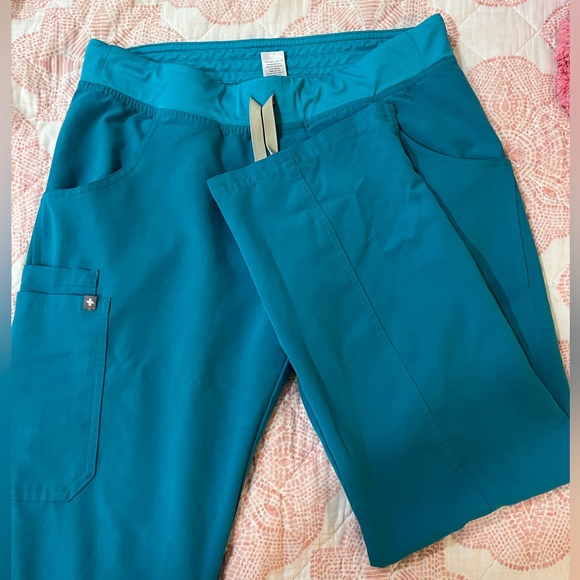 Figs Kade Scrub Pants Teal Medium Petite - Picture 4 of 6